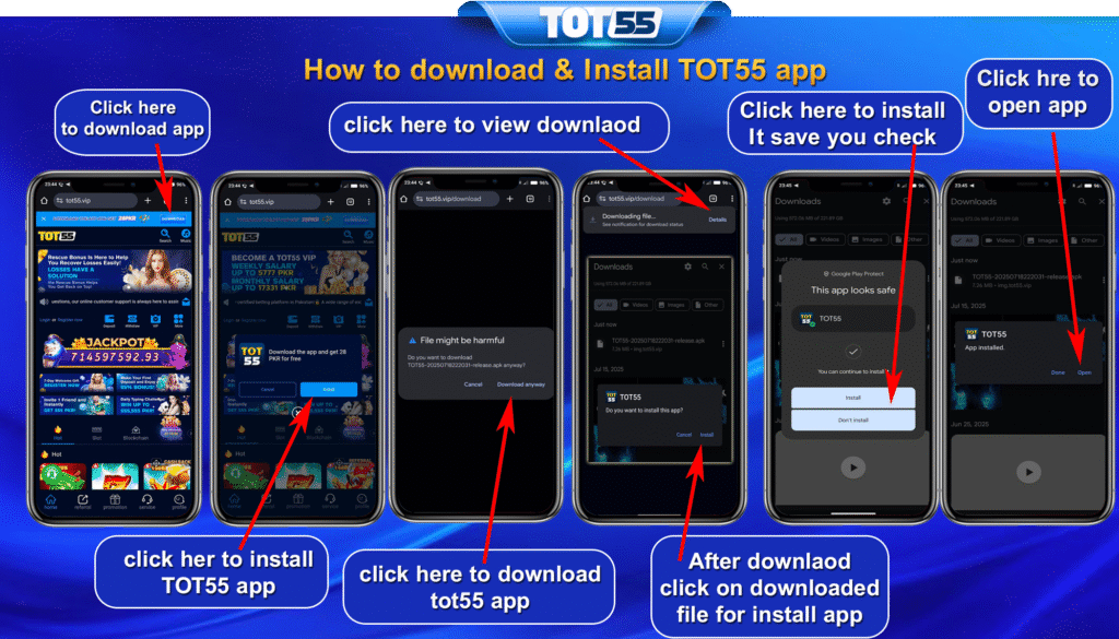 How to Download install TOT55 App