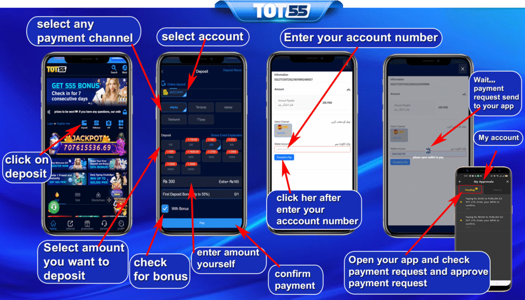 How to Deposit TOT55